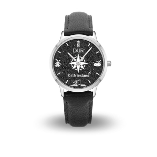 Dur Uhr 36er "Ostfriesland" Lavasand, Lederband schwarz