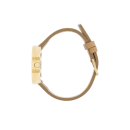PICTO Armbanduhr mit drehbarem Zifferblatt und braunem...