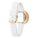 PICTO-Armbanduhr mit drehbarem Zifferblatt und weißem Silikonarmband. Das Zifferblatt dieser Uhr ist 30 mm groß.
