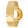 PICTO Armbanduhr mit drehbarem Zifferblatt und mattgoldenem Meshband. Das Zifferblatt dieser Uhr ist 40 mm groß.