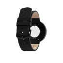PICTO-Armbanduhr mit rotierendem Zifferblatt und schwarzem Lederarmband. Das Zifferblatt dieser Uhr hat einen Durchmesser von 40 mm