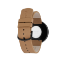 PICTO-Armbanduhr mit rotierendem Zifferblatt und cappuccinobraunem Lederarmband. Das Zifferblatt dieser Uhr hat einen Durchmesser von 40 mm.