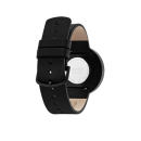 PICTO-Armbanduhr mit einem rotierenden Zifferblatt und einem schwarzen Lederarmband. Der Durchmesser des Zifferblatts dieser Uhr beträgt 40 mm.