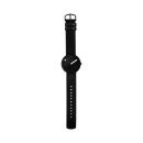 PICTO Armbanduhr mit drehbarem Zifferblatt und schwarzem Lederarmband mit polierter schwarzer Dornschließe. Das Zifferblatt dieser Uhr ist 40 mm groß.