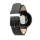 PICTO-Armbanduhr mit drehbarem Zifferblatt und schwarzem Lederarmband mit mattschwarzer Dornschließe. Das Zifferblatt dieser Uhr ist 40 mm groß.