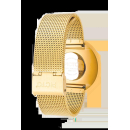 PICTO Armbanduhr mit drehbarem Zifferblatt und mattgoldenem Meshband. Das Zifferblatt dieser Uhr ist 40 mm groß.