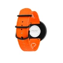 PICTO Ocean Ghost Net 40 mm Armbanduhr mit orangefarbenem, drehbarem Zifferblatt und Signal Orange recyceltem Armband