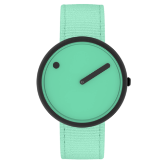 PICTO Ocean Ghost Net 40 mm Armbanduhr mit drehbarem Zifferblatt und Pazifikgrün Armband aus recyceltem Material