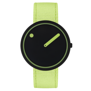 PICTO Ocean Ghost Net 40 mm Armbanduhr mit drehbarem Zifferblatt und Paradise Green Armband aus recyceltem Material