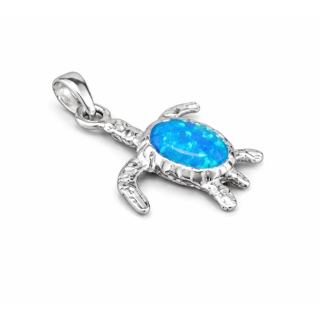 Anhänger Schildkröte blauer opal - 925 Silber