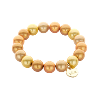 Space Beads -12 mm Perlen- Armband gelb, beige Mix