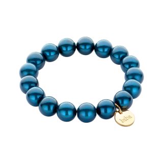 Space Beads -12 mm Perlen- Armband dunkel blau uni