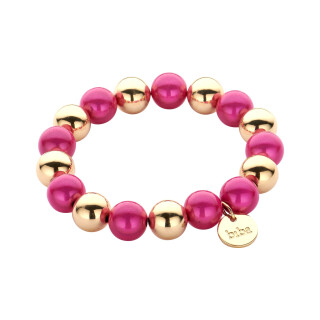 Space Beads Special -12 mm Perlen- Armband pink, gold Mix