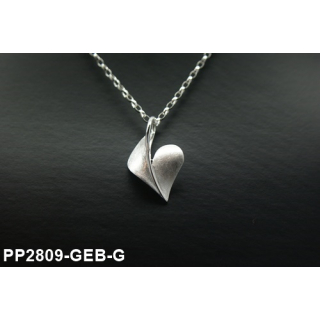 Anhänger "TanI- Heart" groß silber gebürstet / silber - 925 Silber