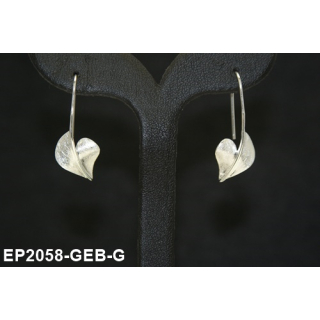 Ohrhänger "Tani- Heart" silber gebürstet / silber  - 925 Silber