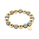 Space Beads Special -12 mm Perlen- Armband grau, gold Mix