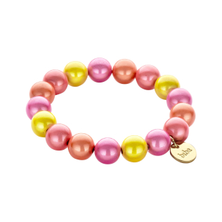 Space Beads -12 mm Perlen- Armband rosa gelb multicolour