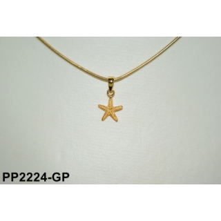 Anhänger Mini- Seestern vergoldet m. Struktur