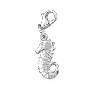 Anhänger - Charm Seepferdchen mit Karabiner - 925 Silber glänzend