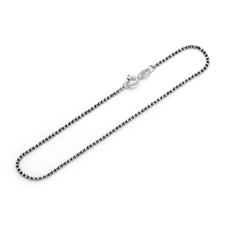 "Black&White" geschl. 1.2 mm/18.5 cm ruth. Silb.925