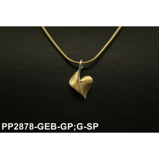 Anhänger "Tani- Heart" klein silber / gold plattiert gebürstet - 925 Silber