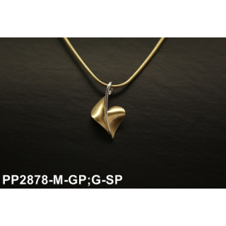 Anhänger "Tani- Heart" klein silber gold plattiert  leicht glänzend - 925 Silber vergoldet