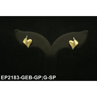 Ohrstecker "Tani- Heart" silber / gold plattiert gebürstet - 925 Silber