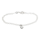 Rhod. Silberarmband m/Herz