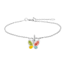 Rhodinierte Silber Armband Schmetterling m. Multi cz