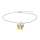 Rhodinierte Silber Armband Schmetterling m. Multi cz