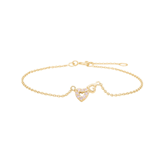 Verg. Silber Armband Herz m. rosa cz