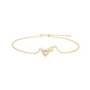 Verg. Silber Armband Herz m. rosa cz