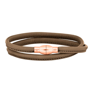Lederarmband m/roséverg. silber Schloss farbe24