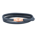 Lederarmband m/roséverg. silber Schloss farbe42