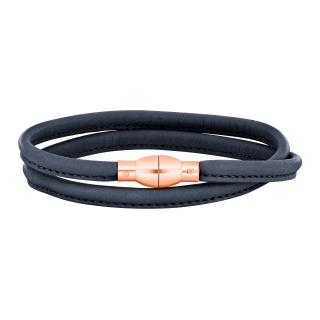 Lederarmband m/roséverg. silber Schloss farbe46