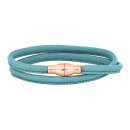 Lederarmband m/roséverg. silber Schloss farbe48