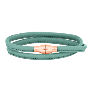 Lederarmband m/roséverg. silber Schloss farbe49