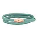 Lederarmband m/roséverg. silber Schloss farbe49