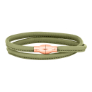 Lederarmband m/roséverg. silber Schloss farbe61