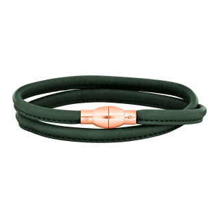 Lederarmband m/roséverg. silber Schloss farbe63