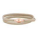 Lederarmband m/roséverg. silber Schloss farbe77