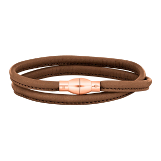 Lederarmband m/roséverg. silber Schloss farbe83