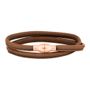 Lederarmband m/roséverg. silber Schloss farbe83