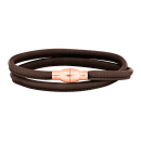 Lederarmband m/roséverg. silber Schloss farbe87