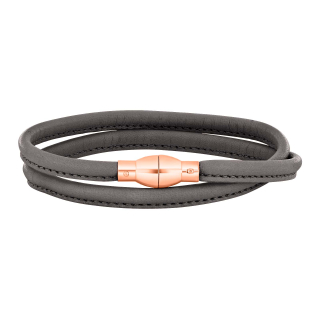 Lederarmband m/roséverg. silber Schloss farbe92