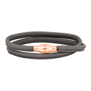 Lederarmband m/roséverg. silber Schloss farbe92