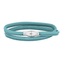 Lederarmband m/rhod. silber Schloss farbe48