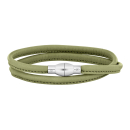 Lederarmband m/rhod. silber Schloss farbe61