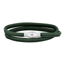 Lederarmband m/rhod. silber Schloss farbe63