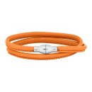 Lederarmband m/rhod. silber Schloss farbe68